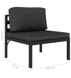 Salon de jardin 6 pcs avec coussins Aluminium Anthracite