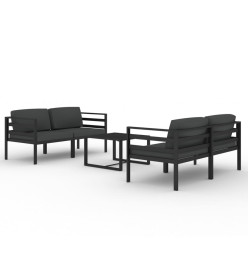 Salon de jardin 5 pcs avec coussins Aluminium Anthracite
