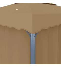 Tonnelle avec rideau 3x3 m Taupe Aluminium