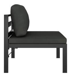 Canapé de jardin 4 places avec coussins Aluminium Anthracite