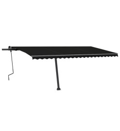 Auvent manuel rétractable avec LED 500x300 cm Anthracite