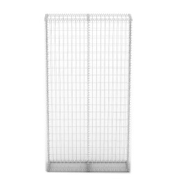 Mur de gabion avec pierres de verre et lampe LED 85x30x200 cm