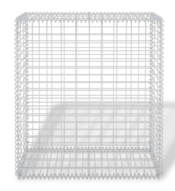 Mur de gabion avec pierres de verre et lampe LED 100x30x100 cm