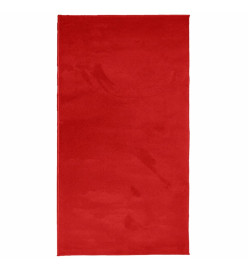 Tapis OVIEDO à poils courts rouge 80x150 cm