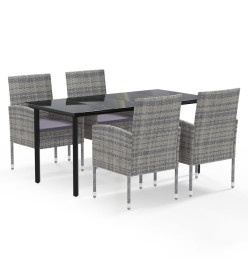 Ensemble à manger de jardin et coussins 5 pcs Anthracite