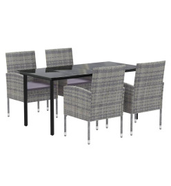 Ensemble à manger de jardin et coussins 5 pcs Anthracite