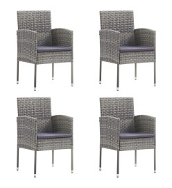 Ensemble à manger de jardin et coussins 5 pcs Anthracite