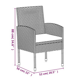 Ensemble à manger de jardin et coussins 5 pcs Anthracite