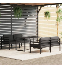 Salon de jardin 5 pcs avec coussins Aluminium Anthracite