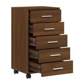 Armoire à tiroirs avec roulettes Chêne marron Bois d'ingénierie