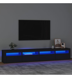 Meuble TV avec lumières LED Noir 240x35x40 cm