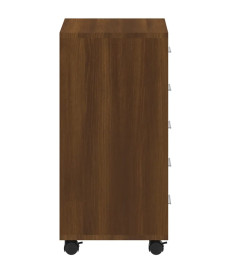 Armoire à tiroirs avec roulettes Chêne marron Bois d'ingénierie