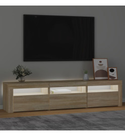 Meuble TV avec lumières LED Chêne sonoma 180x35x40 cm