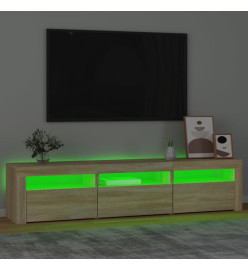 Meuble TV avec lumières LED Chêne sonoma 180x35x40 cm