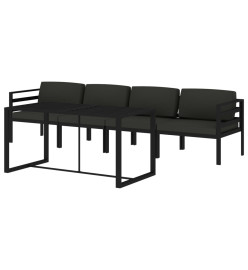 Salon de jardin 5 pcs avec coussins Aluminium Anthracite