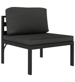 Salon de jardin 9 pcs avec coussins Aluminium Anthracite