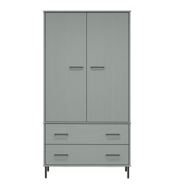 Garde-robe avec pieds en métal Gris 90x55x172,5 cm Bois OSLO