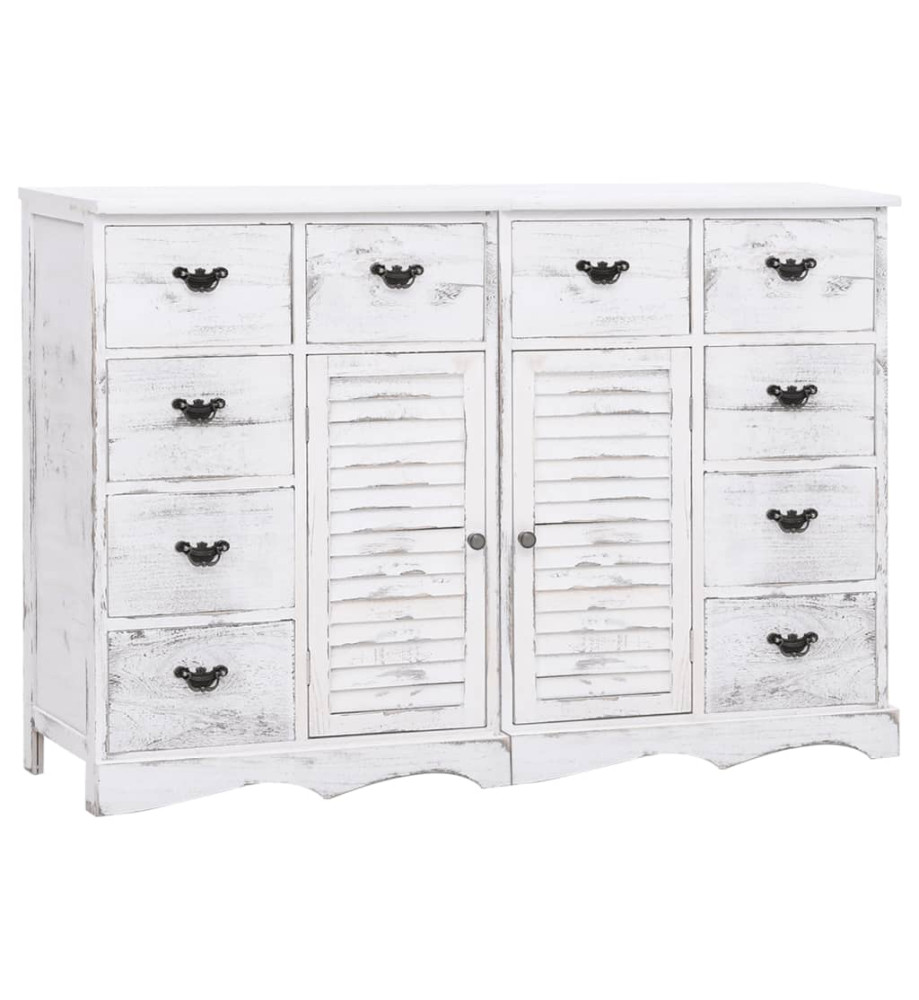 Buffet avec 10 tiroirs Blanc 113 x 30 x 79 cm Bois