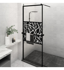 Paroi de douche avec étagère Noir 80x195 cm Verre ESG&Aluminium