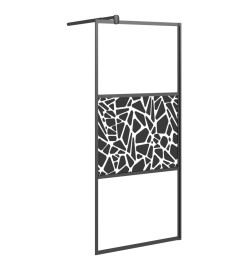 Paroi de douche avec étagère Noir 80x195 cm Verre ESG&Aluminium