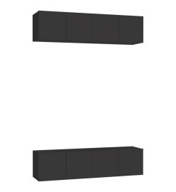 Meubles TV 4 pcs Noir 60x30x30 cm Aggloméré