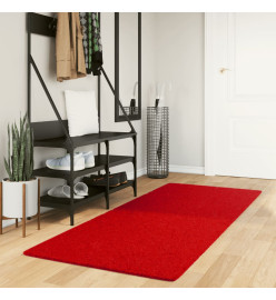 Tapis OVIEDO à poils courts rouge 80x200 cm