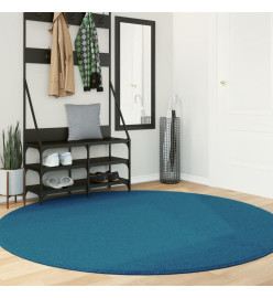 Tapis OVIEDO à poils courts turquoise Ø 200 cm