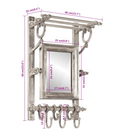 Porte-bagages avec cintres mural aluminium