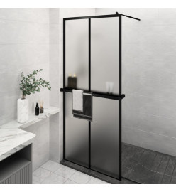 Paroi de douche avec étagère Noir 100x195cm Verre ESG&Aluminium