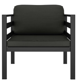 Salon de jardin 3 pcs avec coussins Aluminium Anthracite