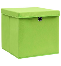 Boîtes de rangement avec couvercles 10pcs Vert 32x32x32cm Tissu