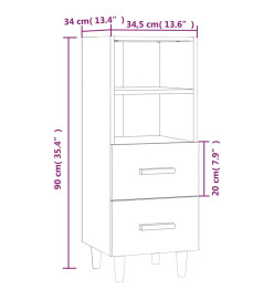 Buffet Chêne sonoma 34,5x34x90 cm Bois d'ingénierie