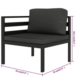 Salon de jardin 10 pcs avec coussins Aluminium Anthracite