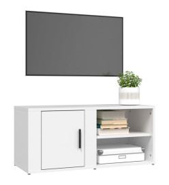 Meuble TV Blanc 80x31,5x36 cm Bois d'ingénierie