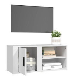 Meuble TV Blanc 80x31,5x36 cm Bois d'ingénierie