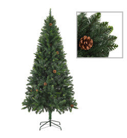 Arbre de Noël artificiel pré-éclairé pommes de pin vert 180 cm