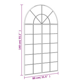 Miroir mural noir 80x140 cm arche fer