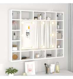 Armoire de miroir avec LED Blanc 91x15x76,5 cm