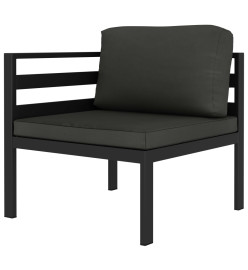 Salon de jardin 10 pcs avec coussins Aluminium Anthracite