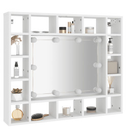 Armoire de miroir avec LED Blanc 91x15x76,5 cm