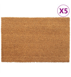 Tapis de porte 5 pcs naturel 40x60 cm fibre de coco touffeté