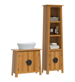 Ensemble de meubles de salle de bain 2 pcs bois de pin massif