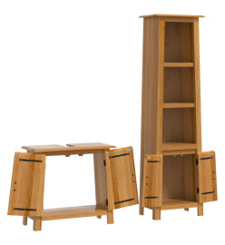 Ensemble de meubles de salle de bain 2 pcs bois de pin massif