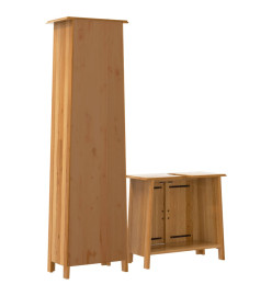 Ensemble de meubles de salle de bain 2 pcs bois de pin massif