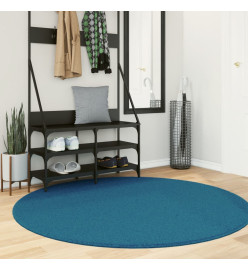 Tapis OVIEDO à poils courts turquoise Ø 160 cm