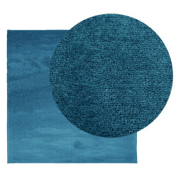 Tapis OVIEDO à poils courts turquoise 200x200 cm