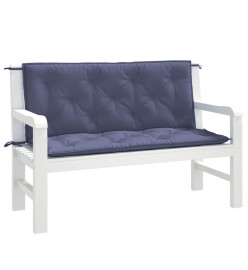 Coussins de banc de jardin lot de 2 bleu marine 120x50x7 cm