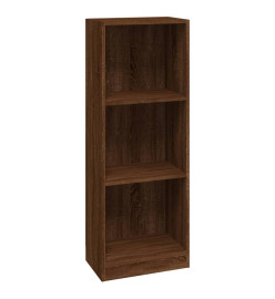 Bibliothèque 3 niveaux Chêne marron 40x24x109cm Bois ingénierie