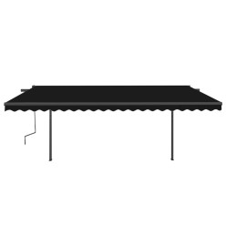 Auvent manuel rétractable avec poteaux 5x3,5 m Anthracite
