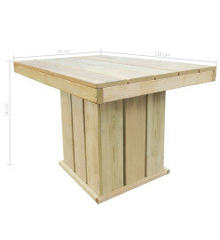 Table de jardin 110x75x74 cm Bois de pin imprégné